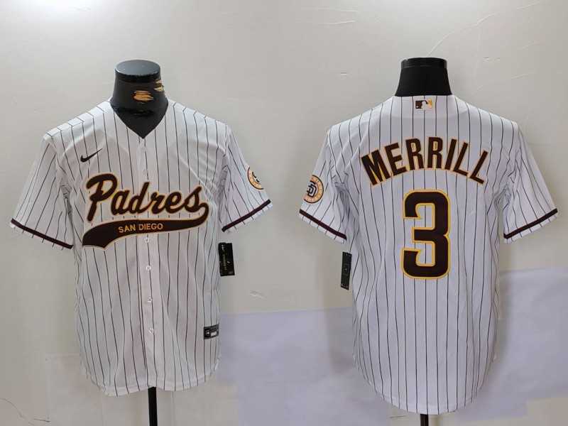 Men's San Diego Padres #3 Jackson Merrill White 2023 Cool Base Stitched Jersey,We sell and wholesale Men's San Diego Padres #3 Jackson Merrill White 2023 Cool Base Stitched Jersey on line form chian!